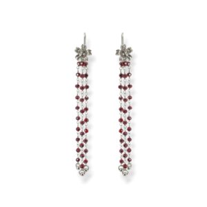 Orecchini con cristallini bordeaux e argento 925