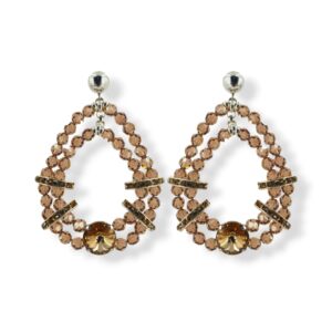 Orecchini con Cristallo Swarovski marrone e argento 925