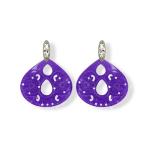 Orecchini in giada viola e argento 925