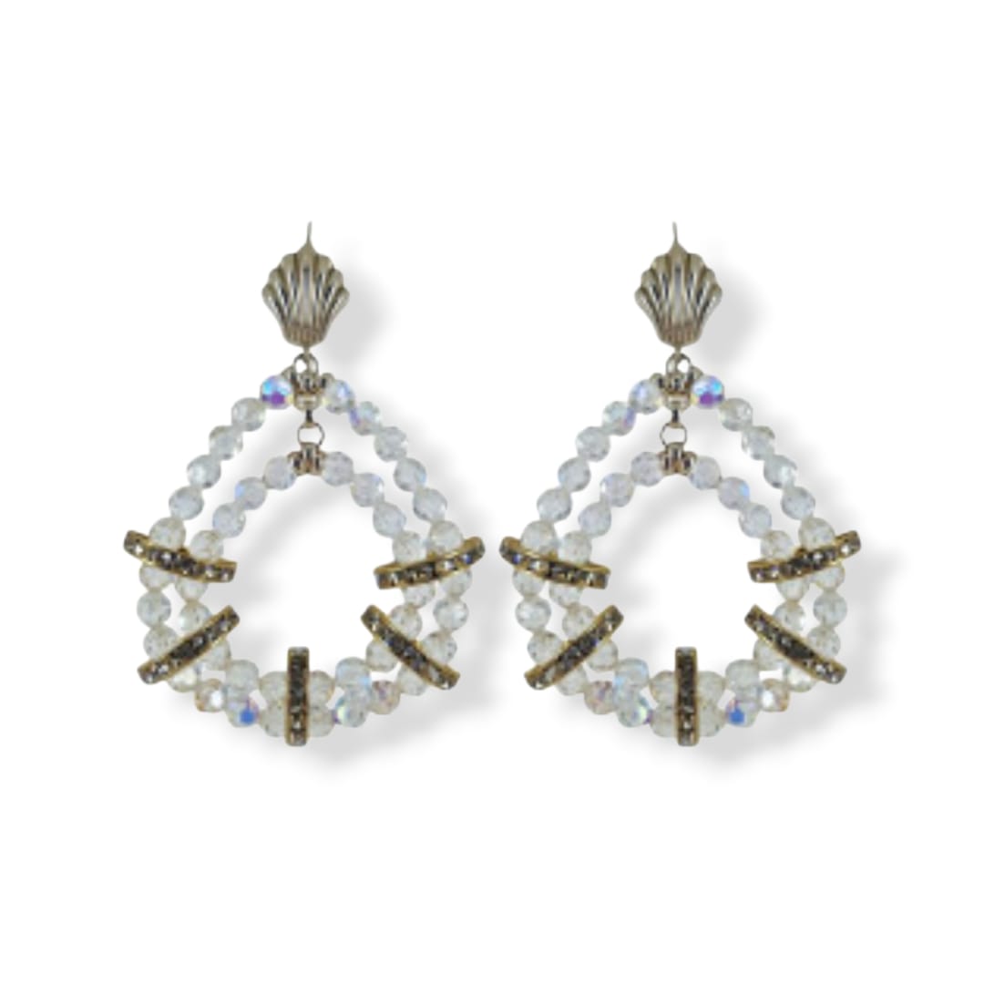 Orecchini con Cristalli Swarovski trasparenti AB e argento 925