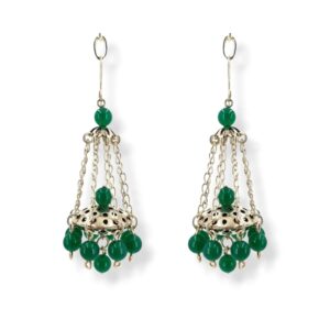 Orecchini con sfere di agata verde e argento 925